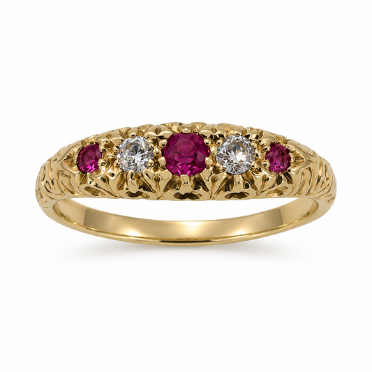 Pre-loved 9ct Gold Ruby and Diamond Ring