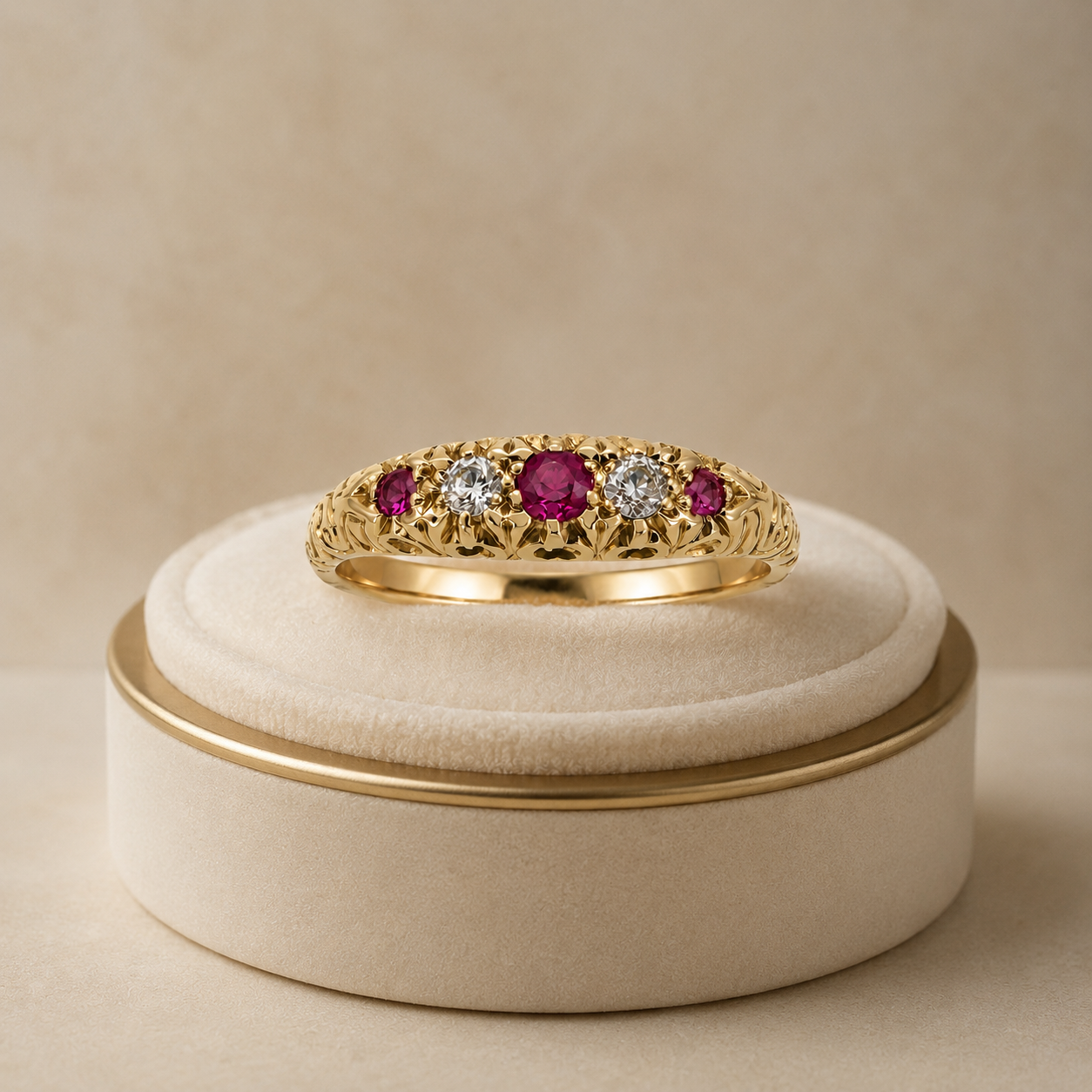 Pre-loved 9ct Gold Ruby and Diamond Ring