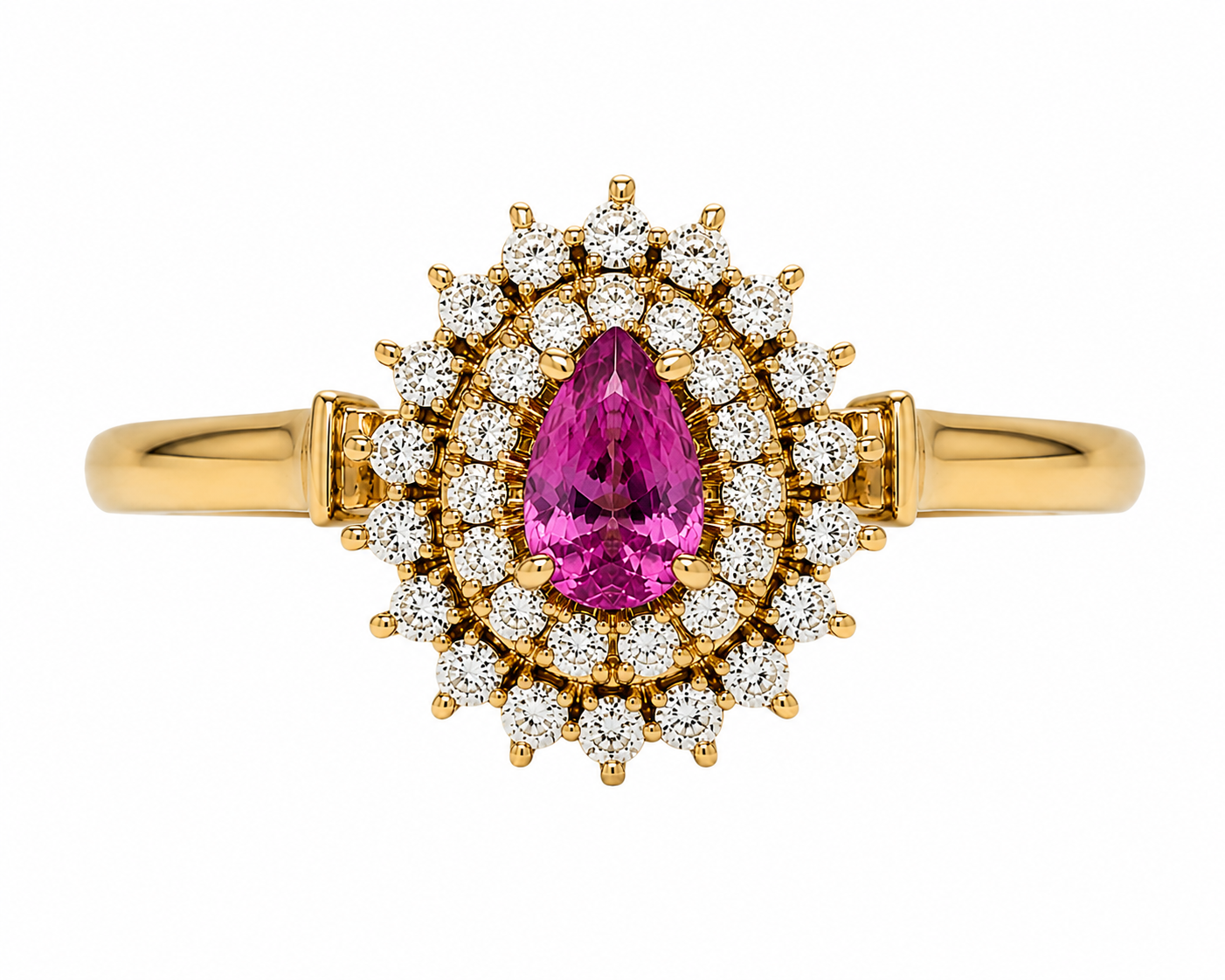 Pre-loved 18ct Teardrop Ruby and Diamond Ring