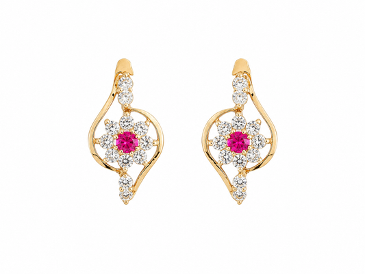 Pre-loved 18ct Ruby and Diamond Earrings