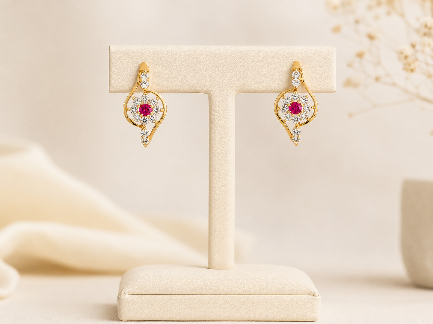 Pre-loved 18ct Ruby and Diamond Earrings
