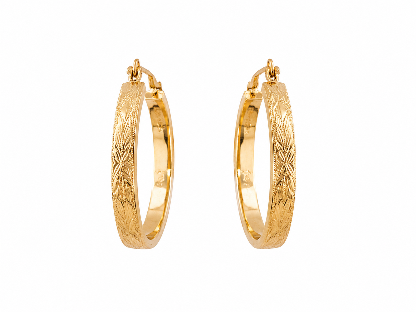 Pre-loved Aurora Engraved Hoop Earrings