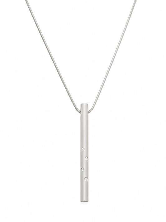 Handmade Sterling Silver Cubic Zirconia Pendant Necklace