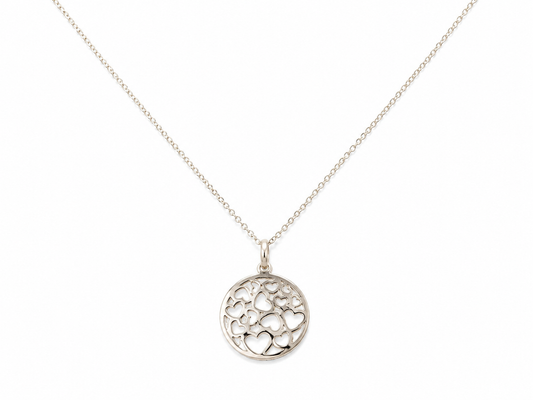 Sterling Silver Open Heart Pendant Necklace