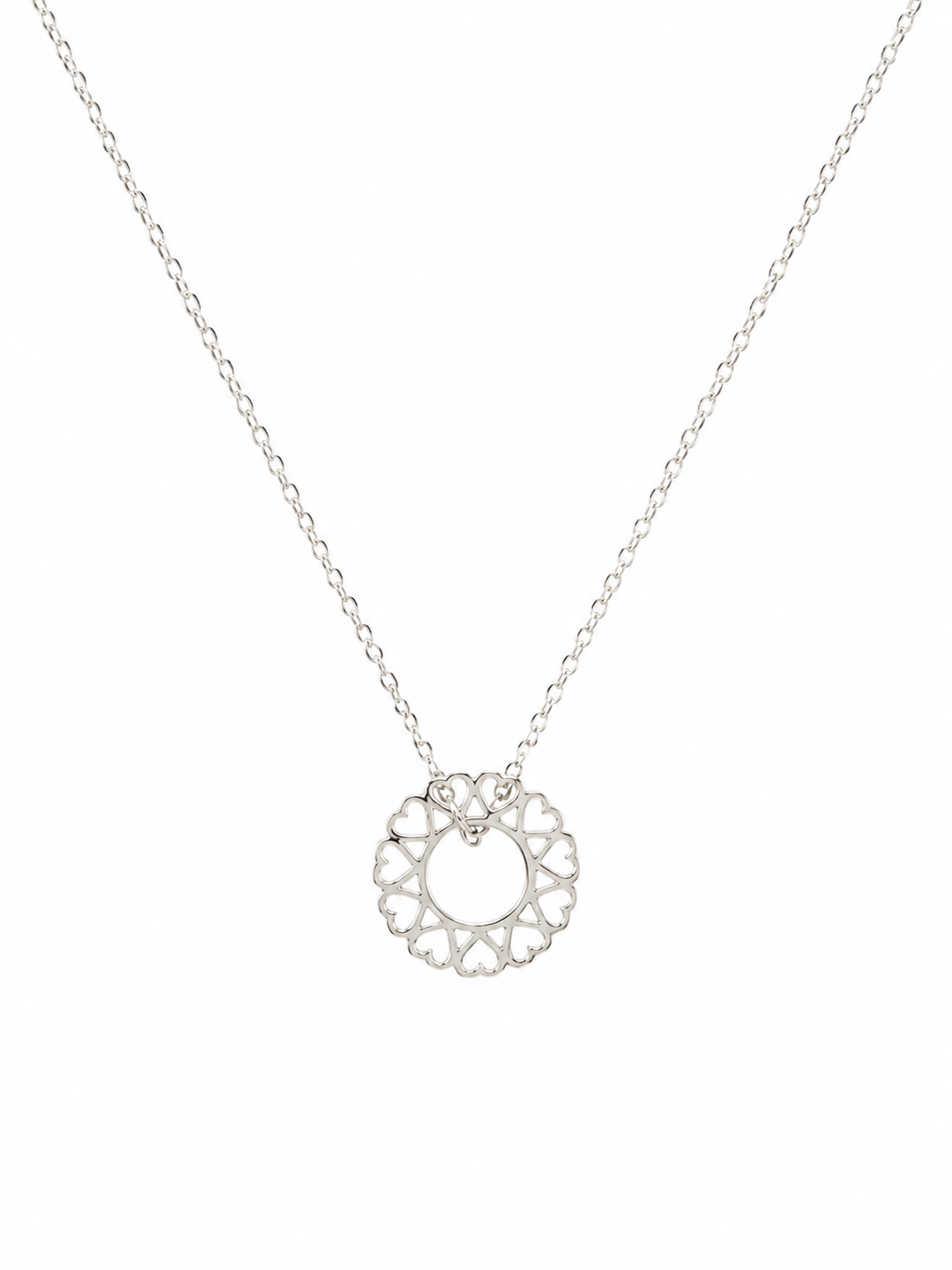 Circle of Hearts Silver Necklace