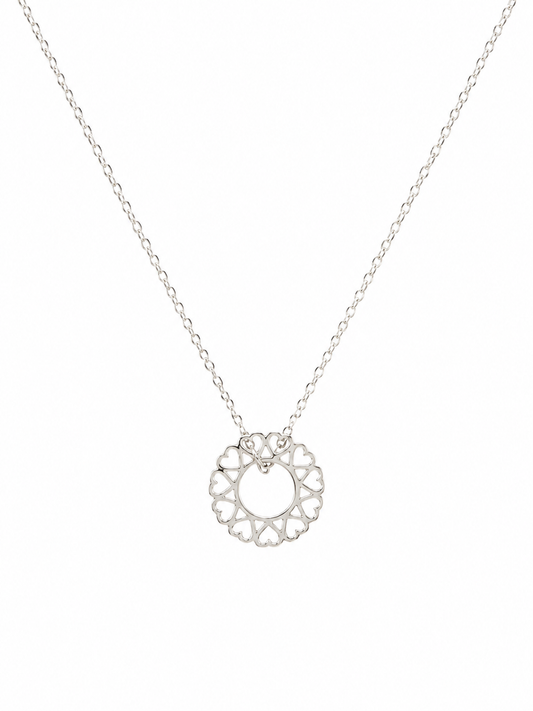 Circle of Hearts Silver Necklace