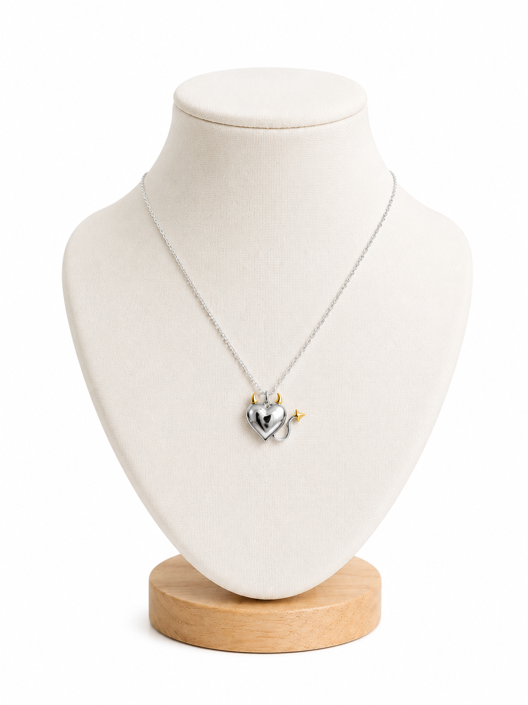 Sterling Silver Devil Heart Necklace