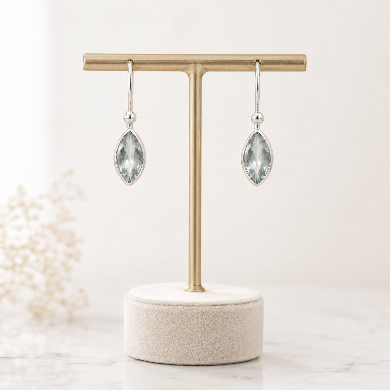 Pretty Marquise Facetted Gemstone Earrings