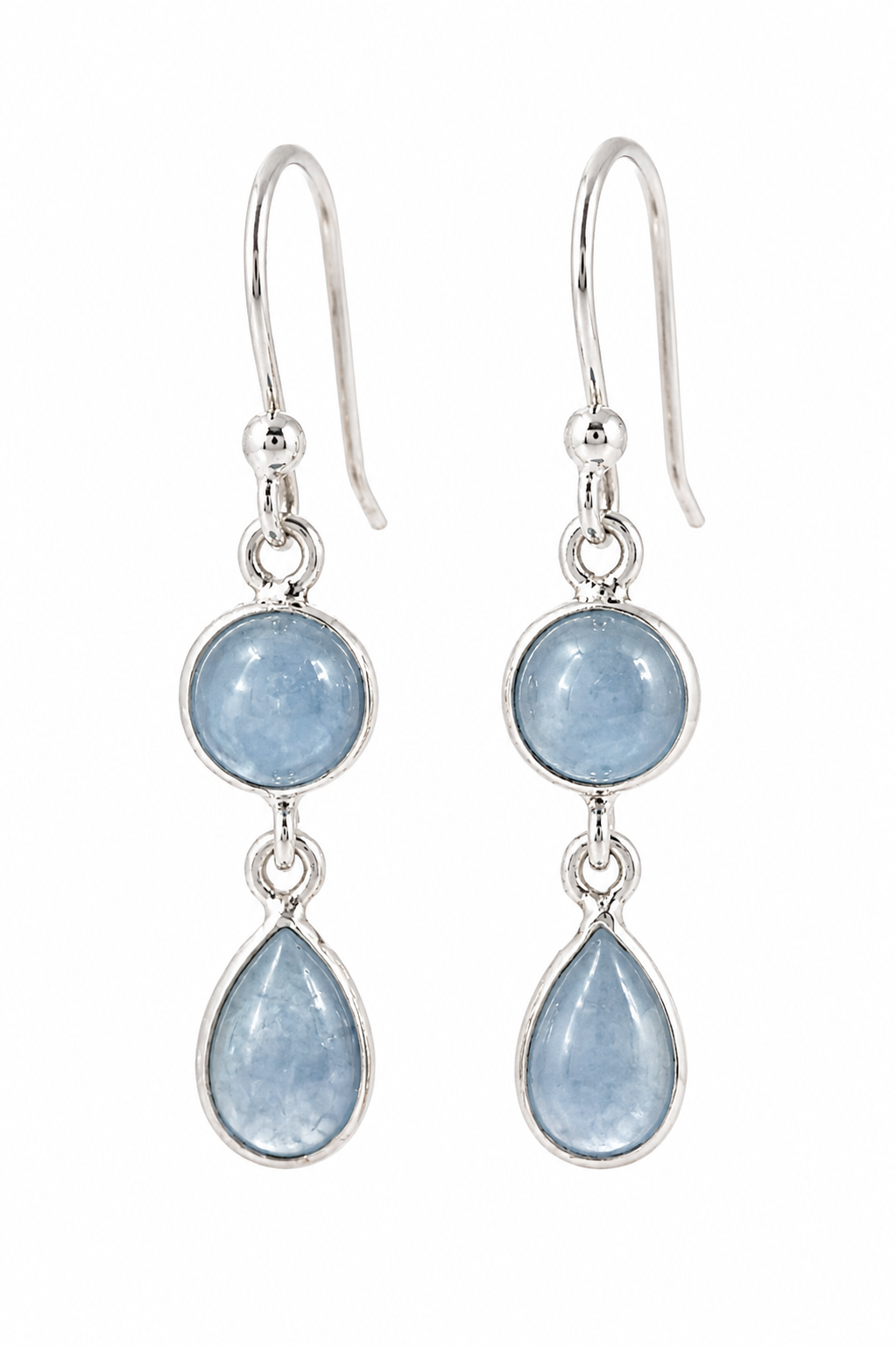 Double Stone Drop Gemstone Earrings