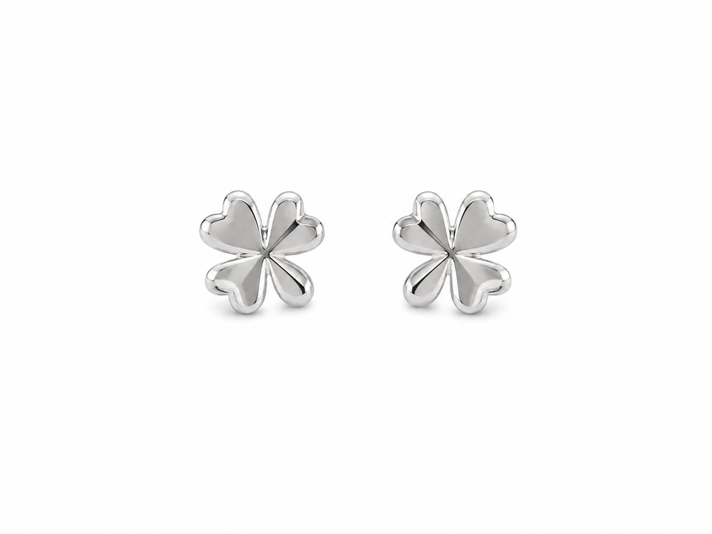 Sterling Silver Good Luck Clover Bottled Earrings & Bag