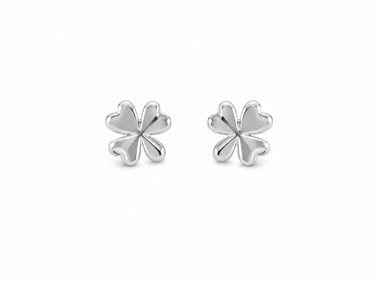 Sterling Silver Good Luck Clover Bottled Earrings & Bag