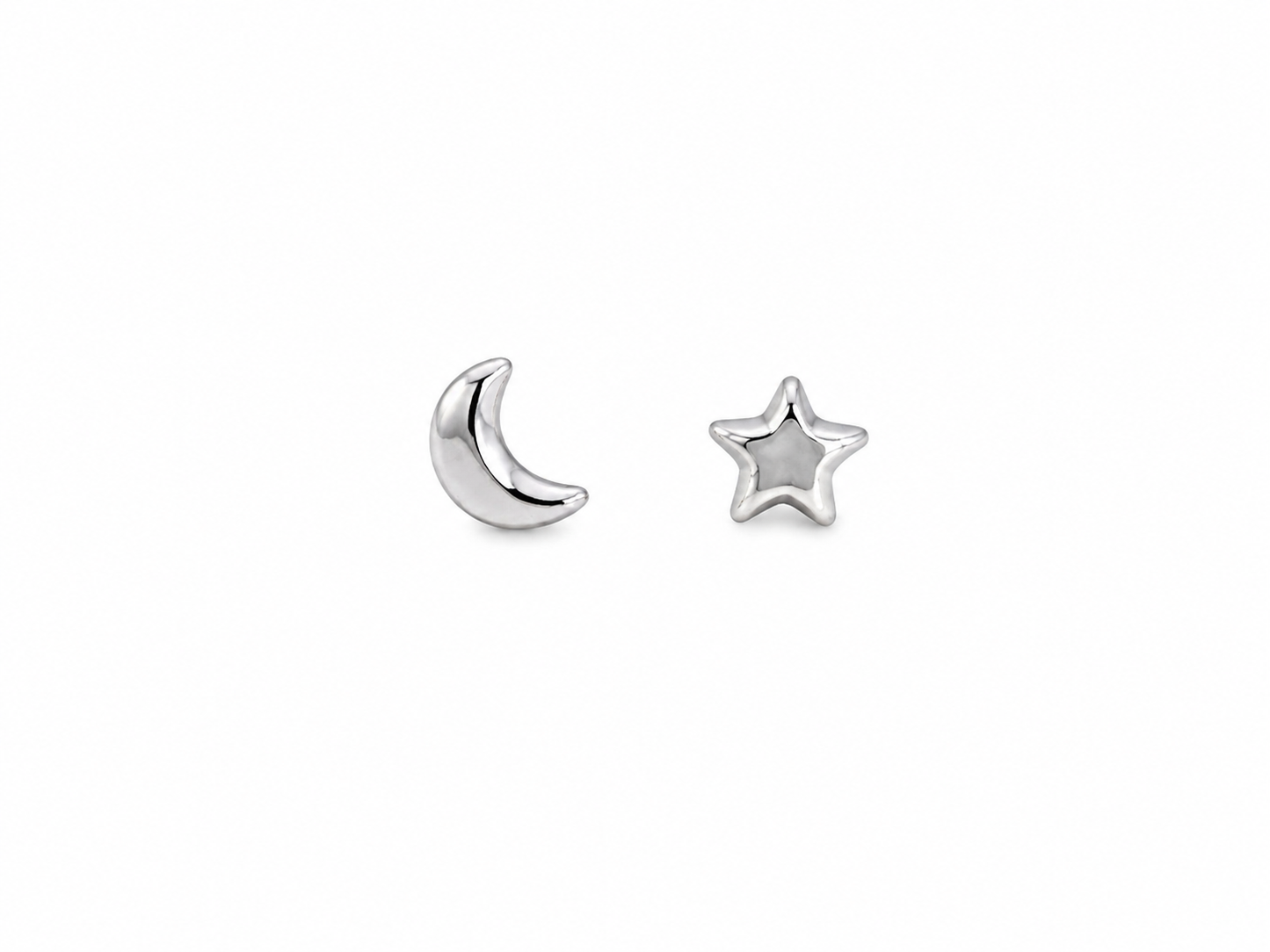 Moon & Star Sterling Silver Bottled Earrings With Cotton Bag