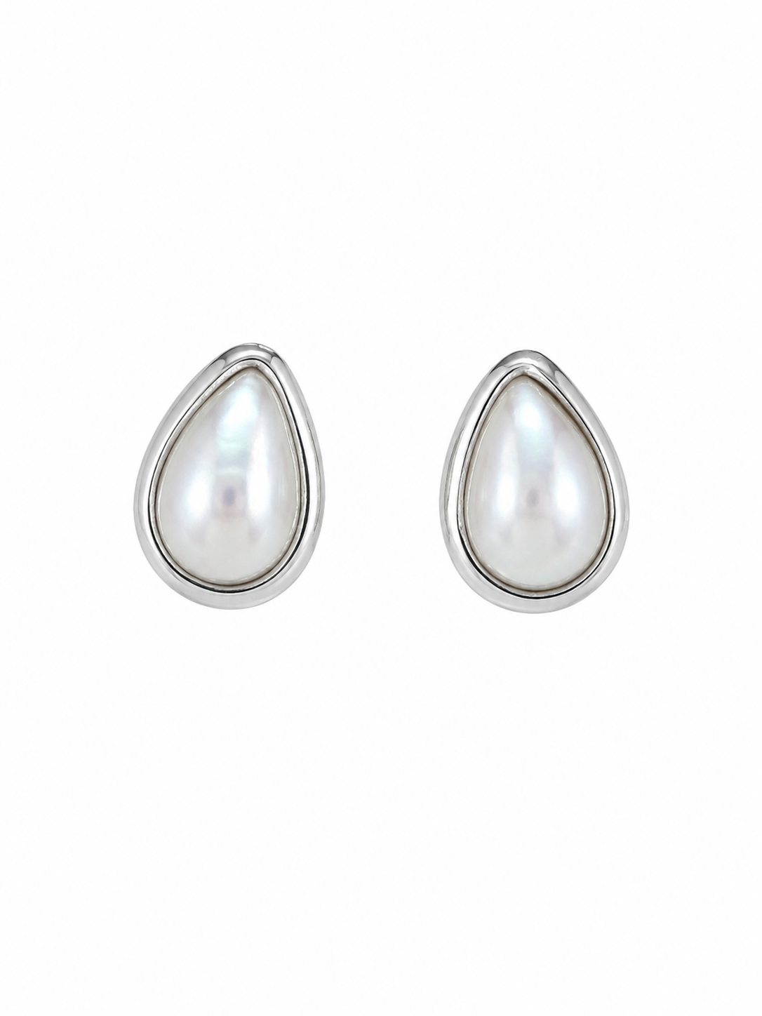 Pearl Teardrop Stud Earrings