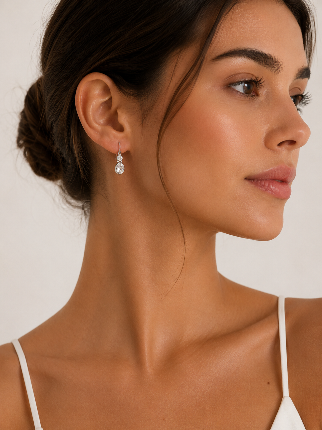Herkimer Diamond Silver Drop Earrings