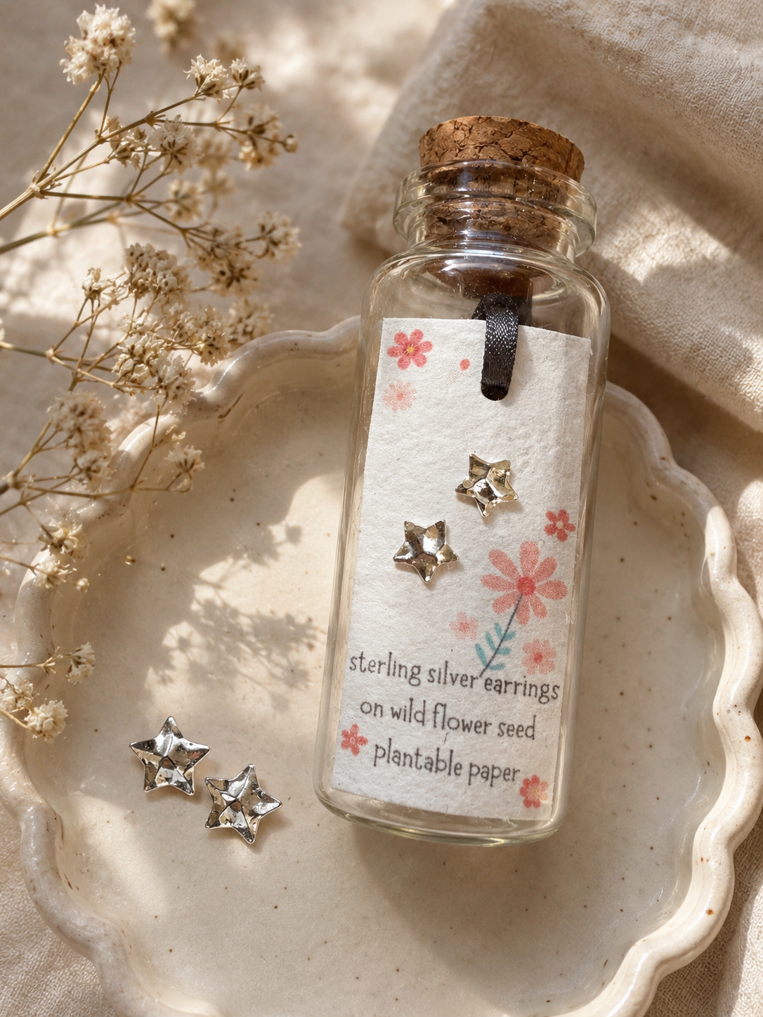 Sterling Silver Shine Bright Star Bottled Earrings 