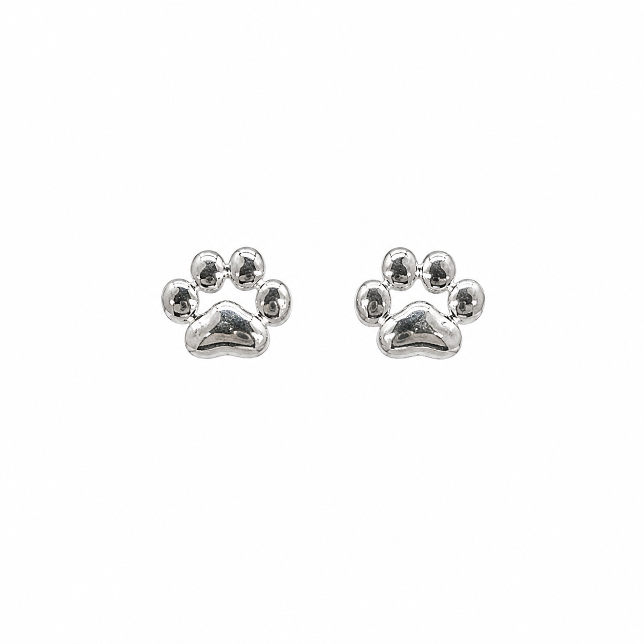Sterling Silver Paw Print Bottled Earrings 