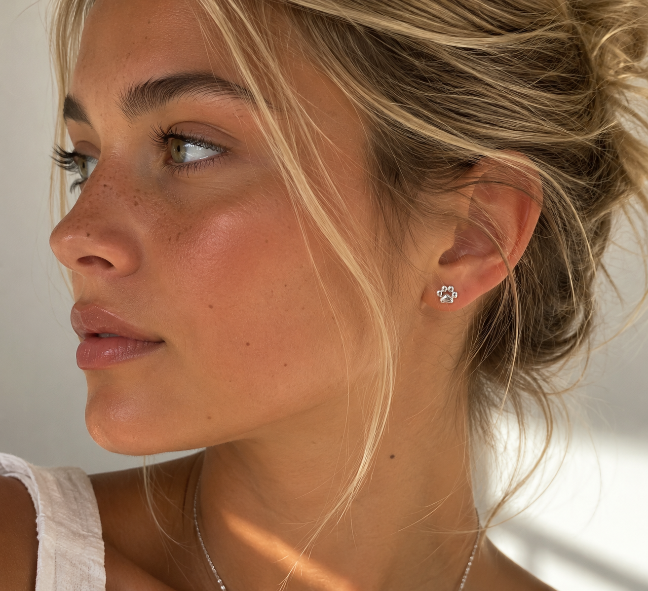 Sterling Silver Paw Print Bottled Earrings 