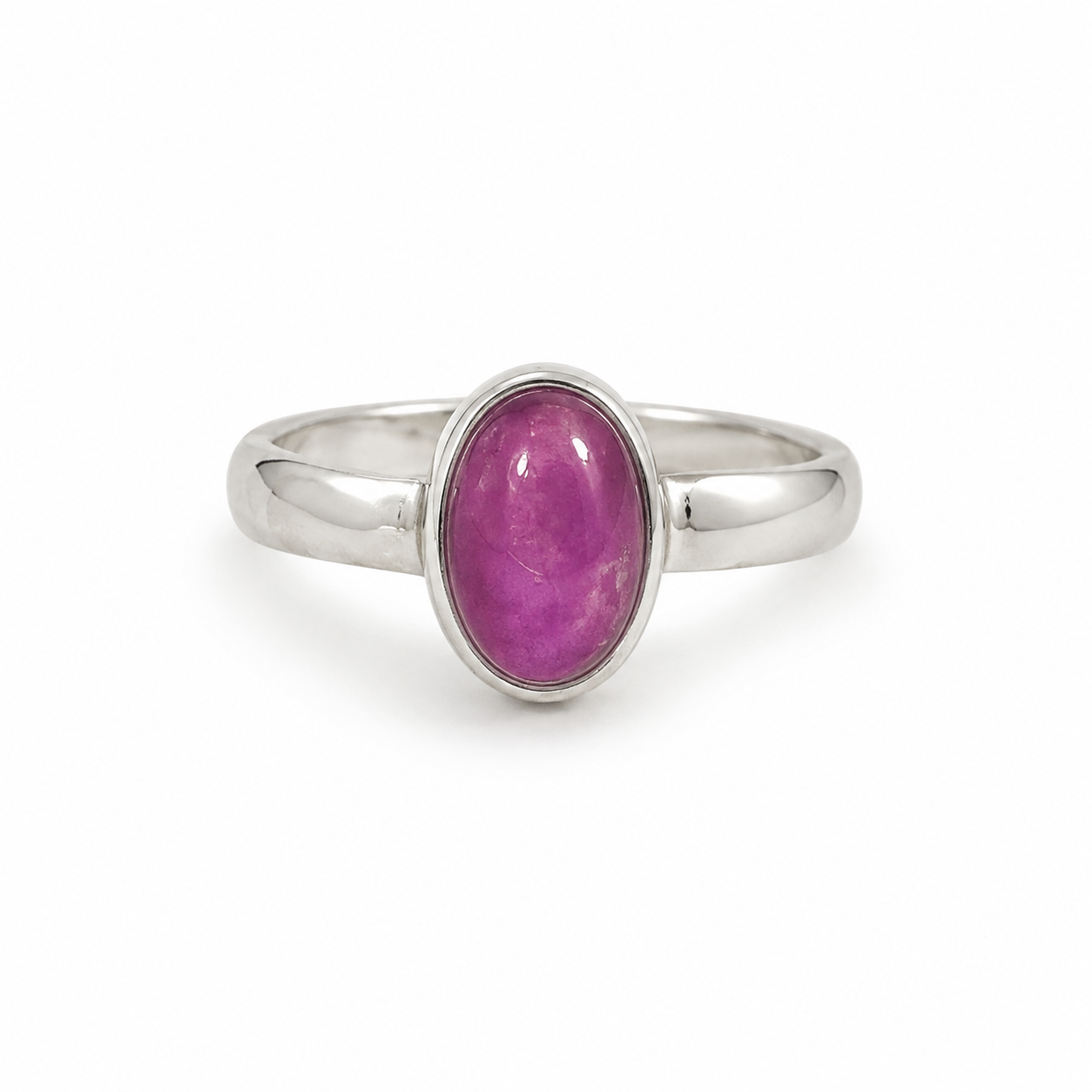 Oval Ruby Sterling Silver Ring