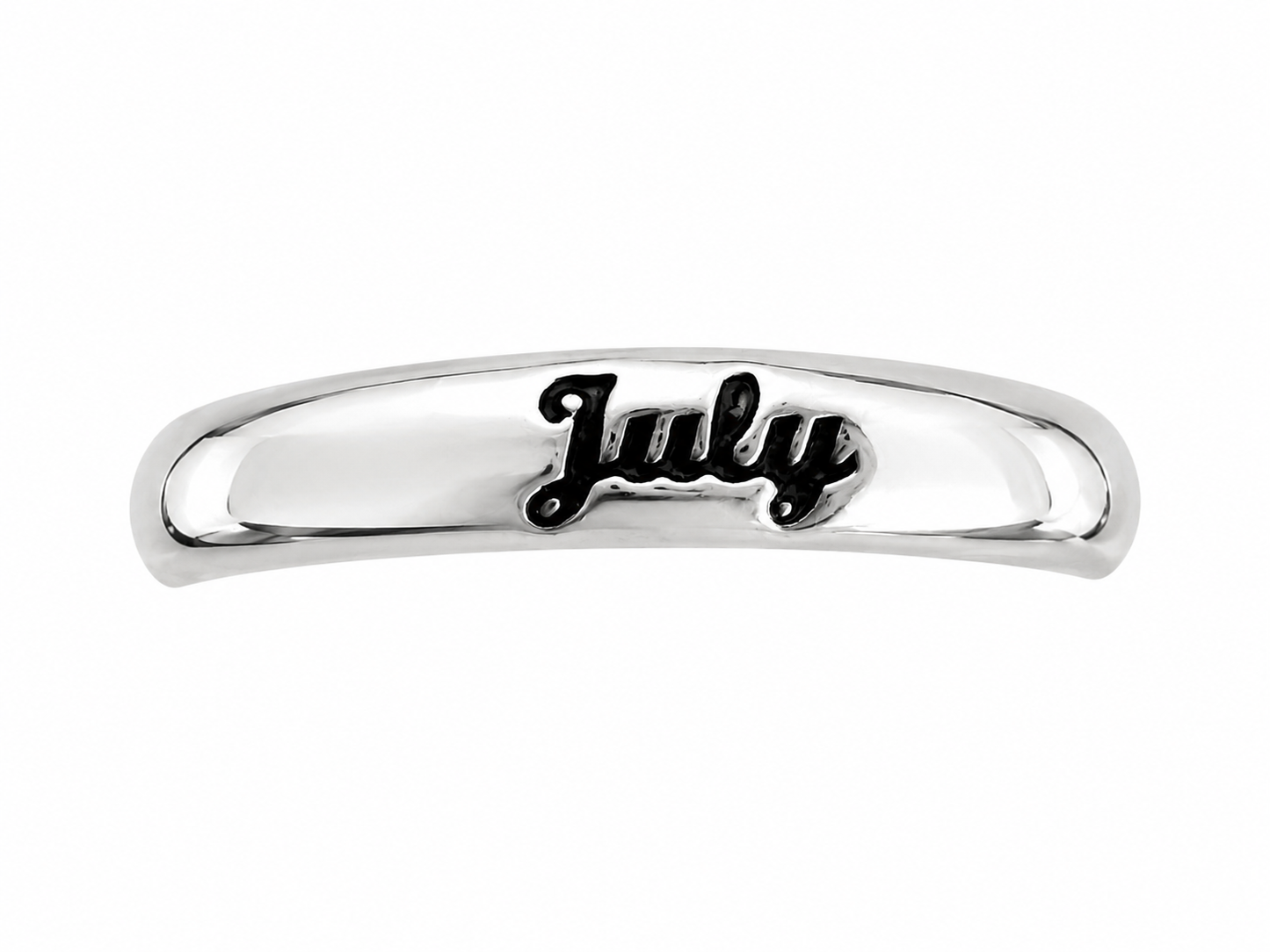 Engraved Facetted Ruby Birthstone Ring