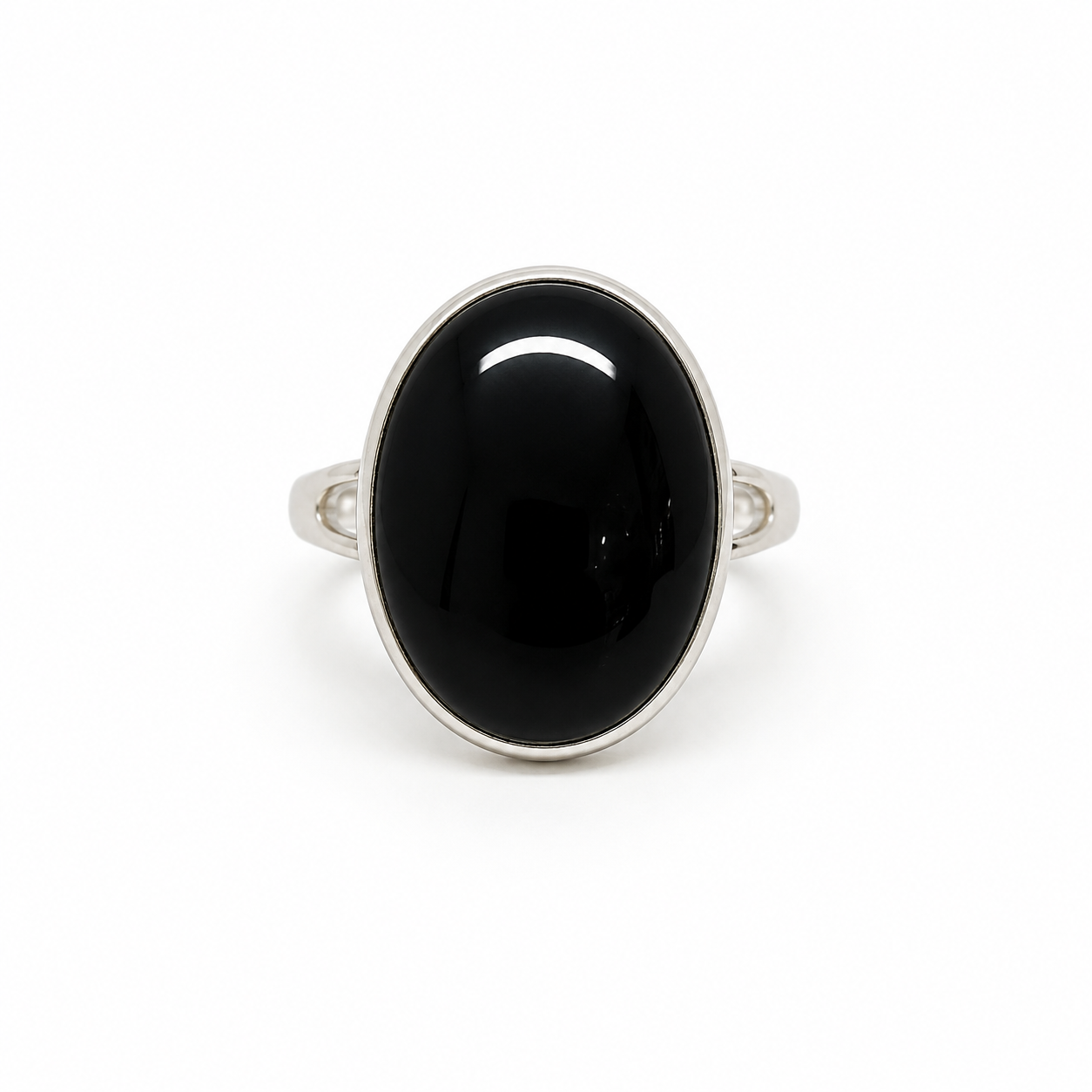 Black Onyx Sterling Silver Cabochon Ring
