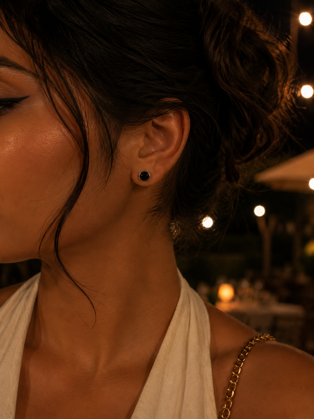 Black Onyx Sterling Silver Stud Earrings