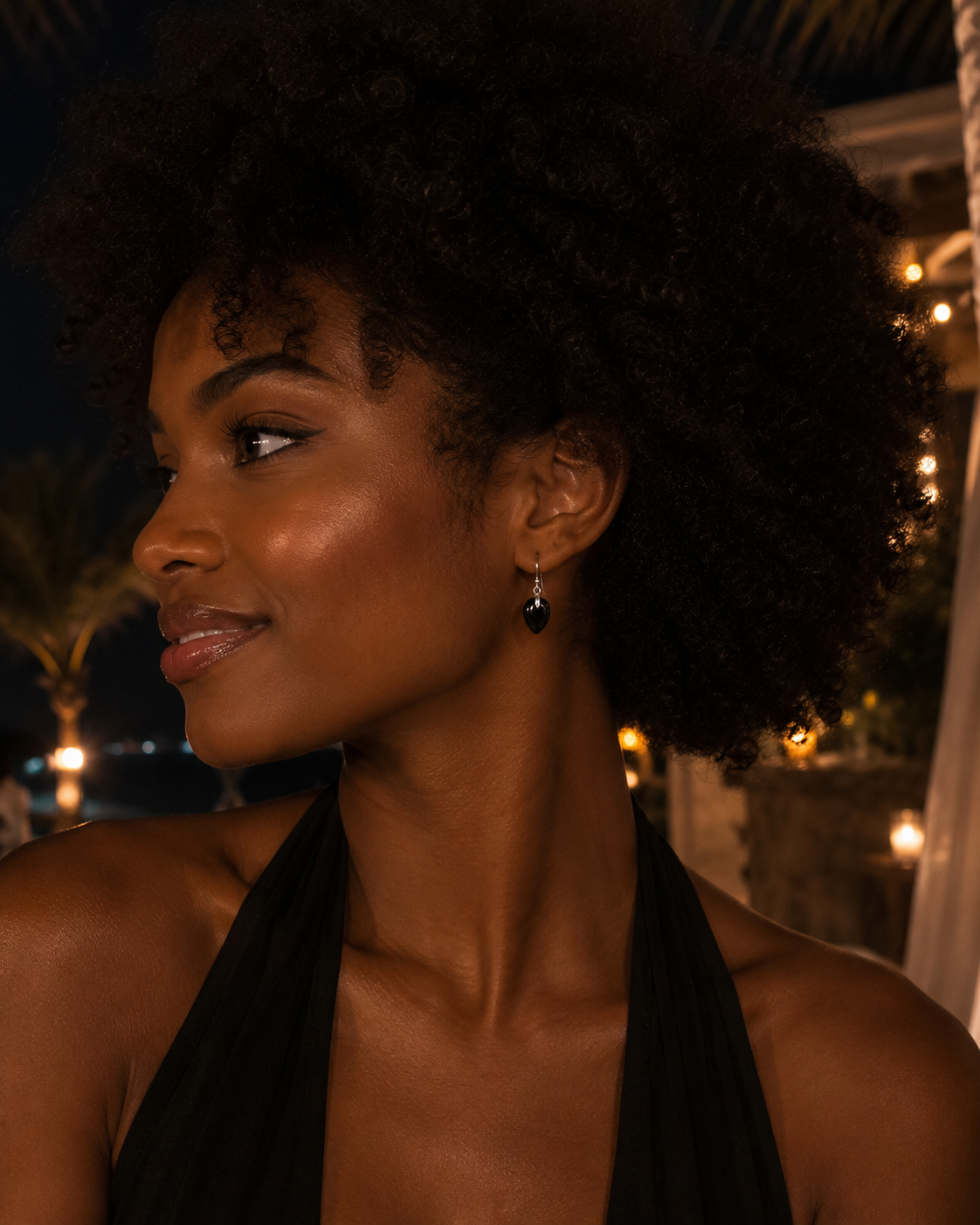 Black Onyx and Sterling Silver Drop Earrings