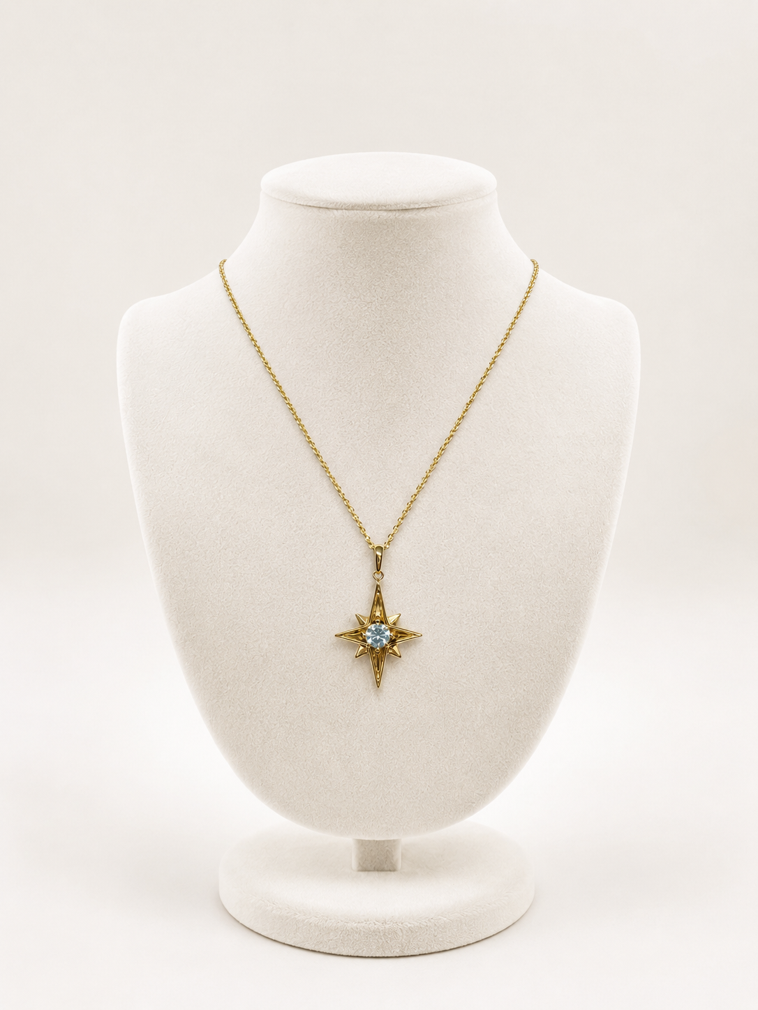 Blue Topaz Gold Vermeil Star Necklace