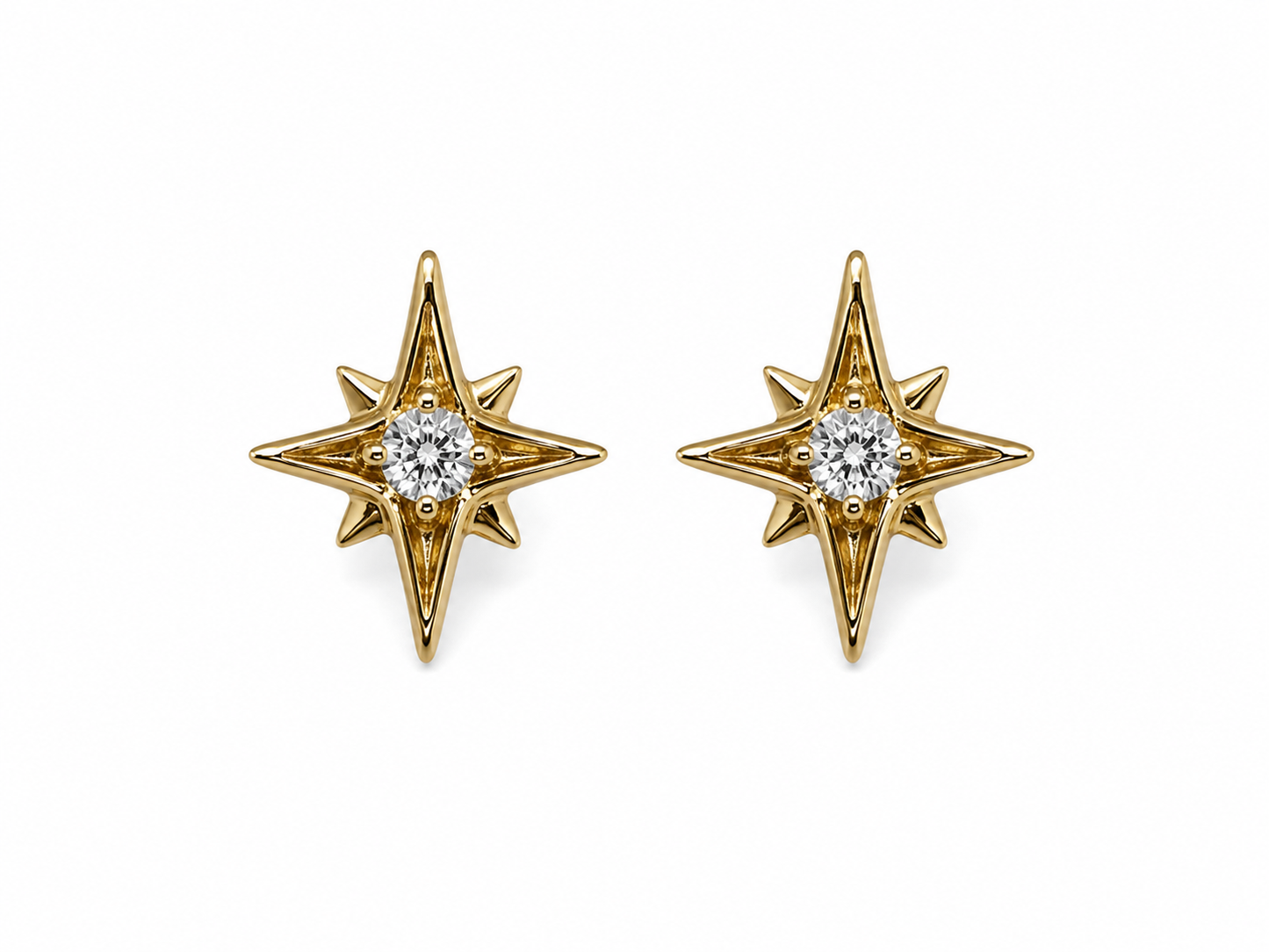 Blue Topaz Gold Vermeil Star Earrings