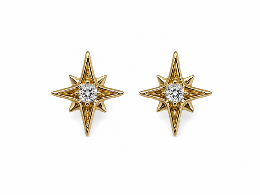Blue Topaz Gold Vermeil Star Earrings