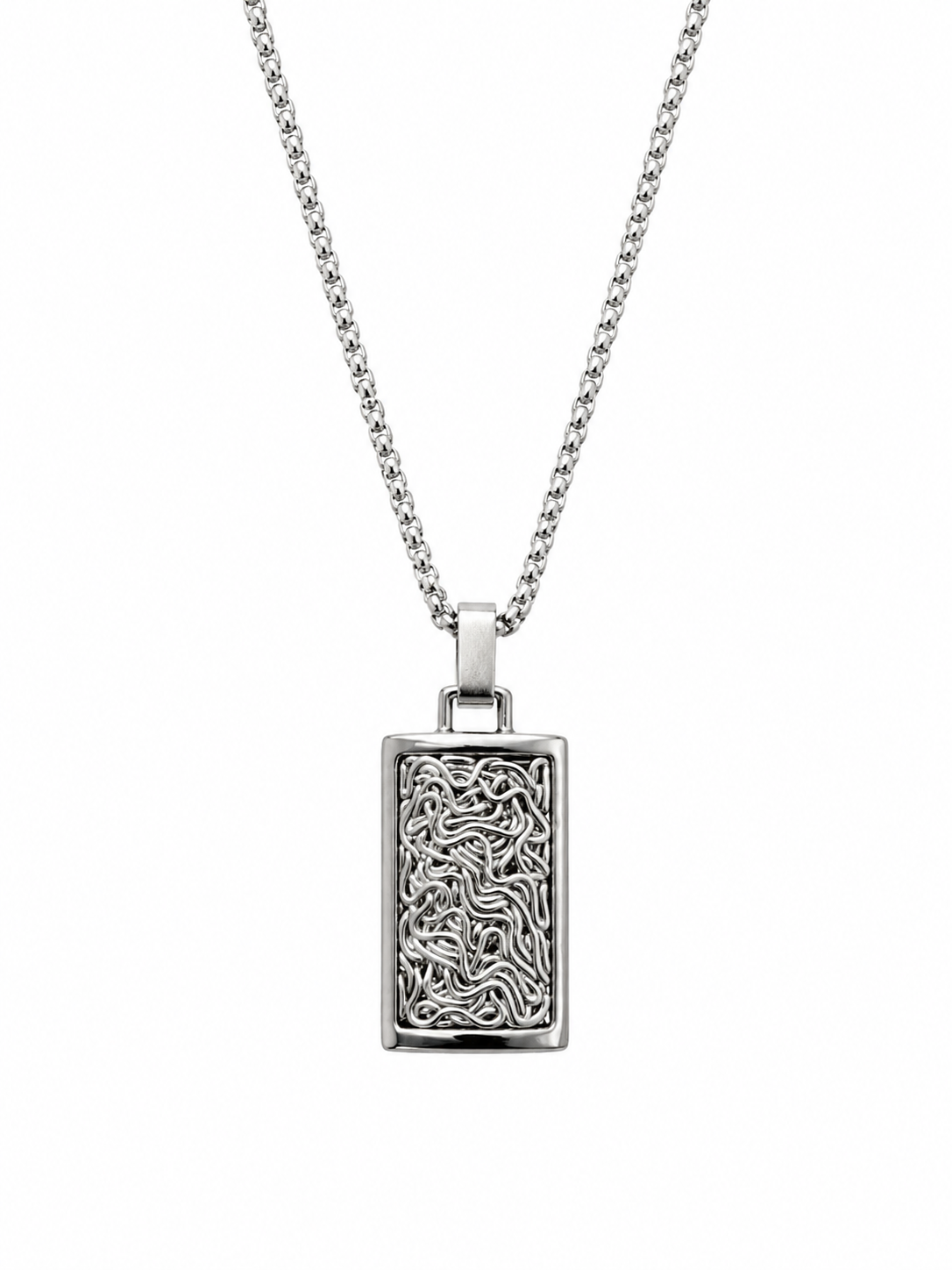 UNIQUE &CO. Stainless Steel Maze Pendant Necklace