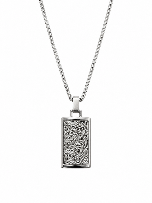 UNIQUE &CO. Stainless Steel Maze Pendant Necklace