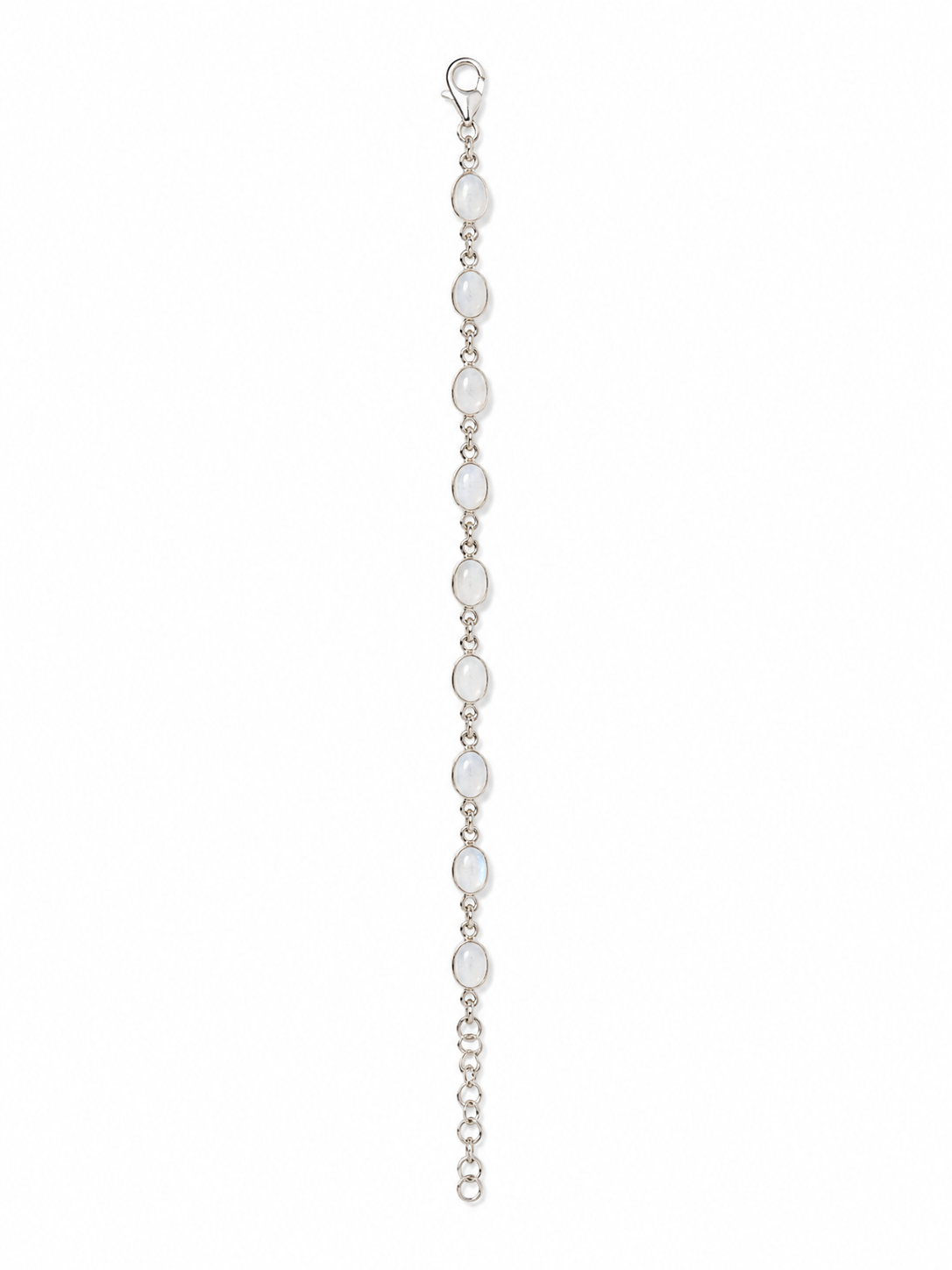White Moonstone Oval Cabochon Bracelet