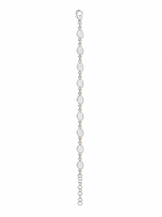 White Moonstone Oval Cabochon Bracelet