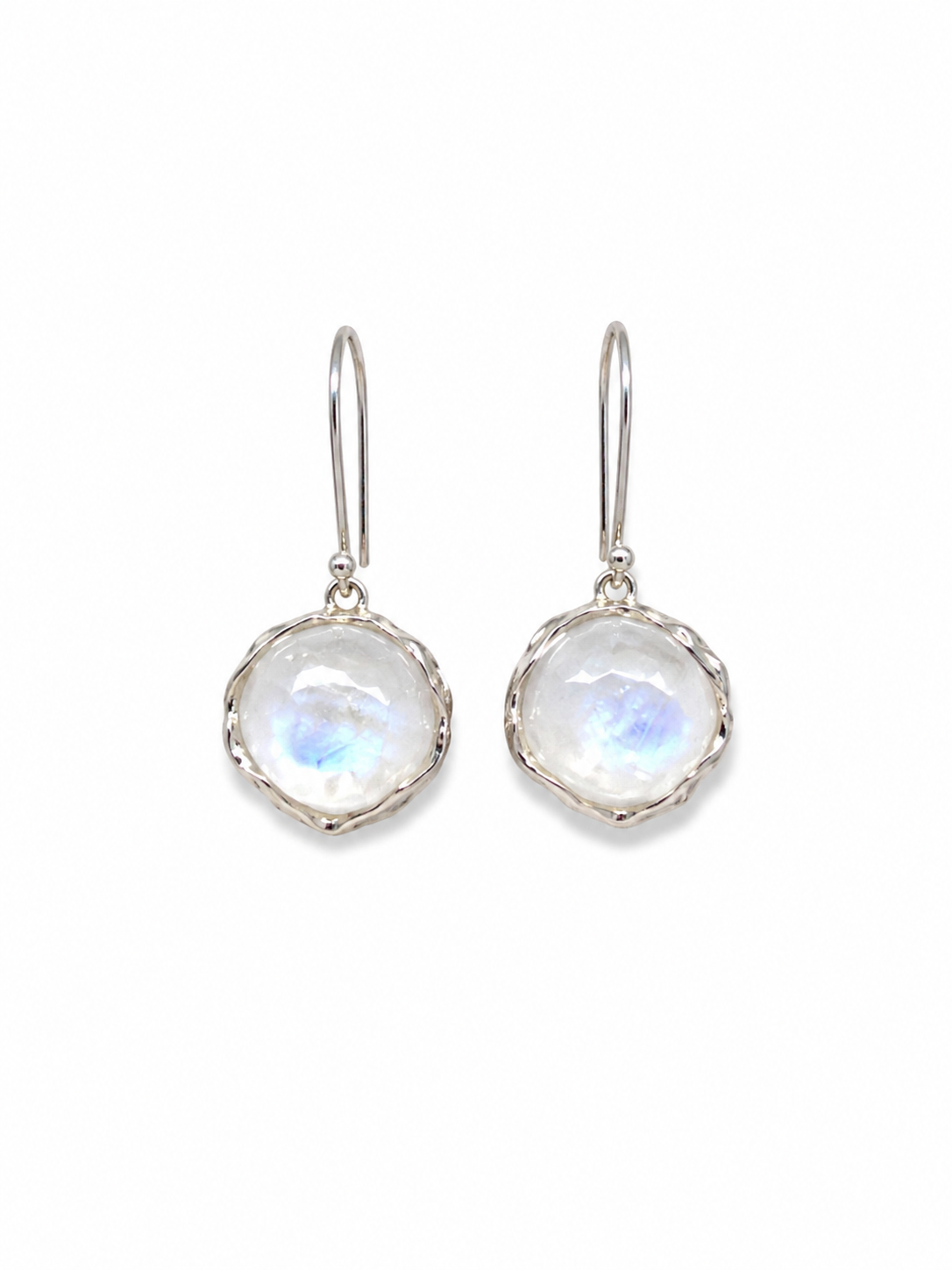 Blue Moonstone Orb Drop Earrings
