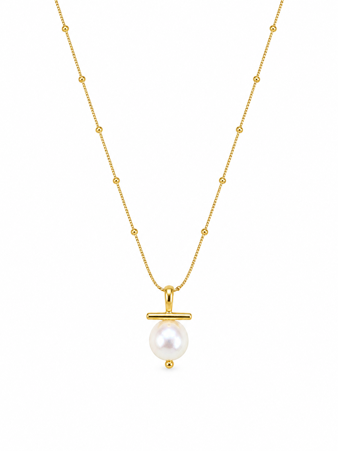 Freshwater Pearl Planet Chain Necklace