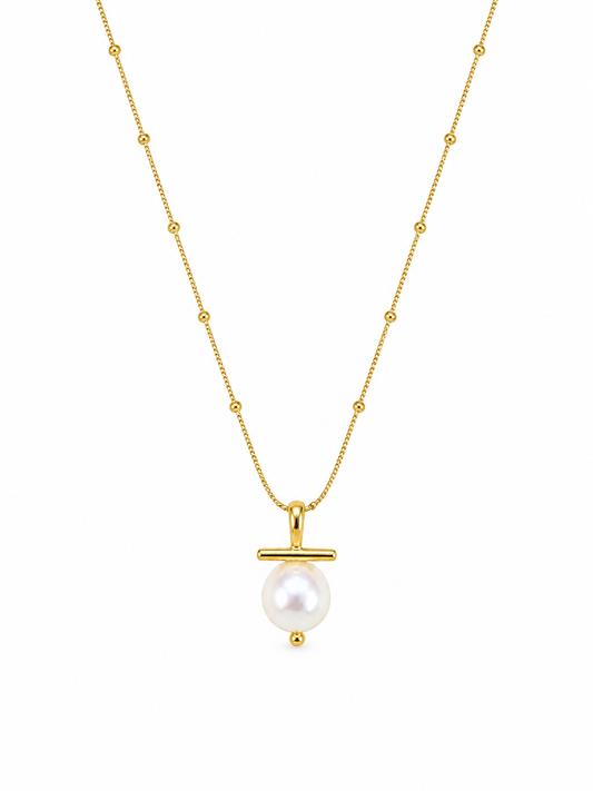 Freshwater Pearl Planet Chain Necklace