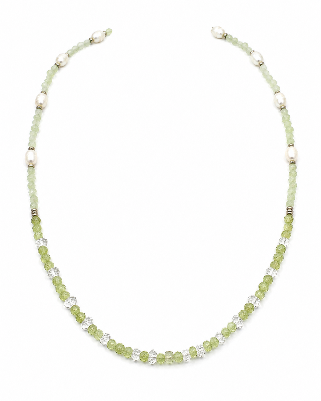 Peridot, Aquamarine & Freshwater Pearl Necklace