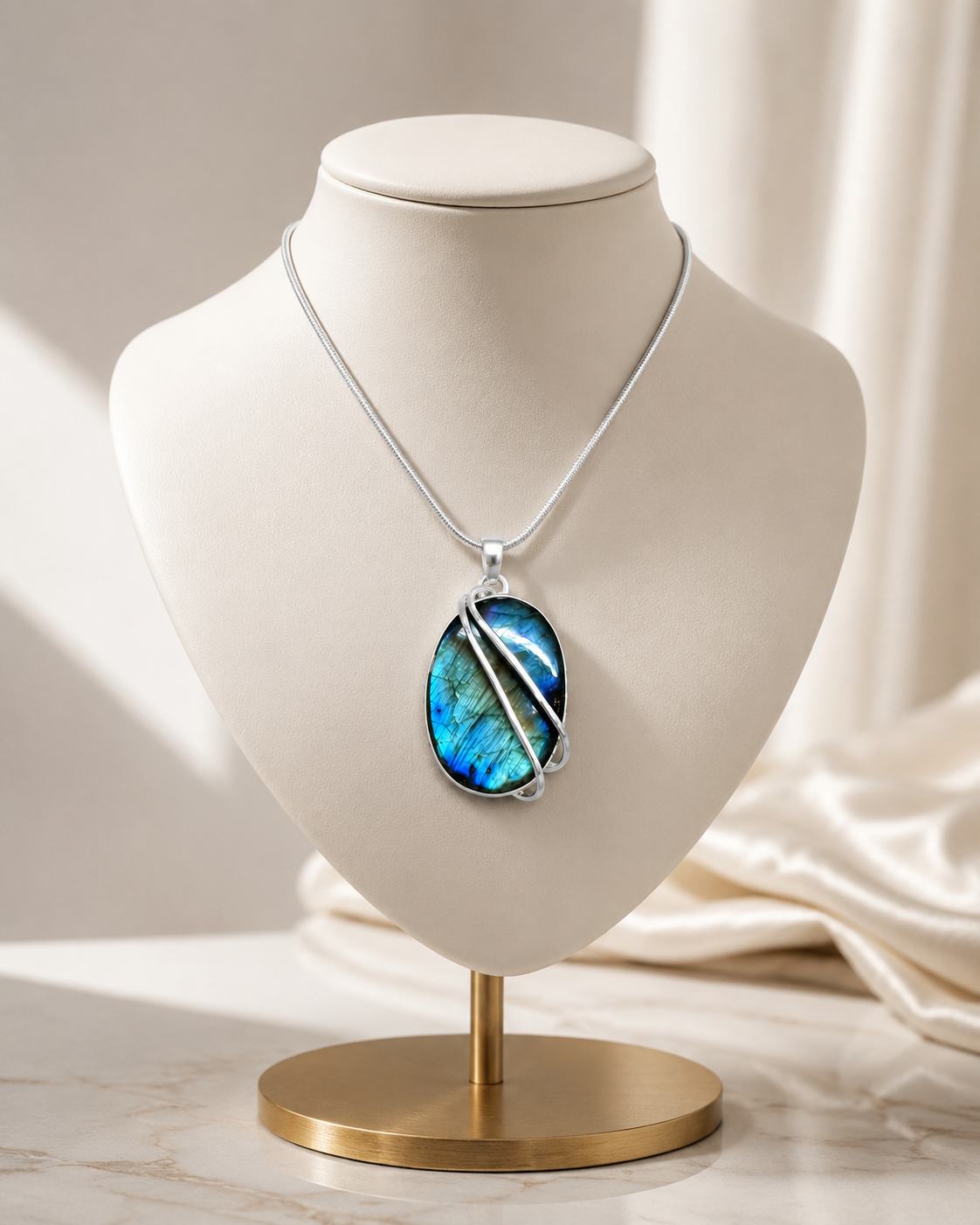 Unique Iridescent Labradorite Necklace
