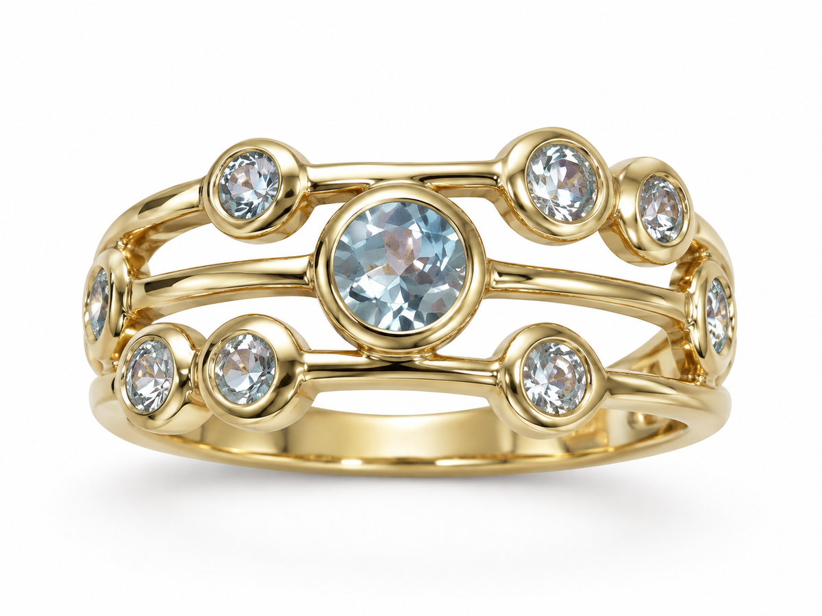 Blue Topaz Raindrop Ring