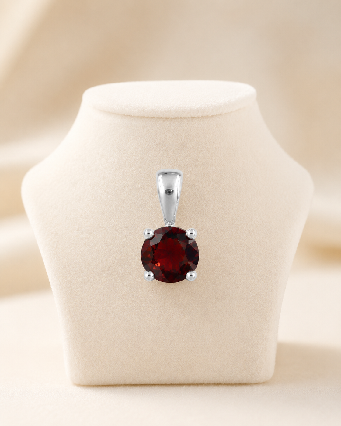 Round Garnet Pendant