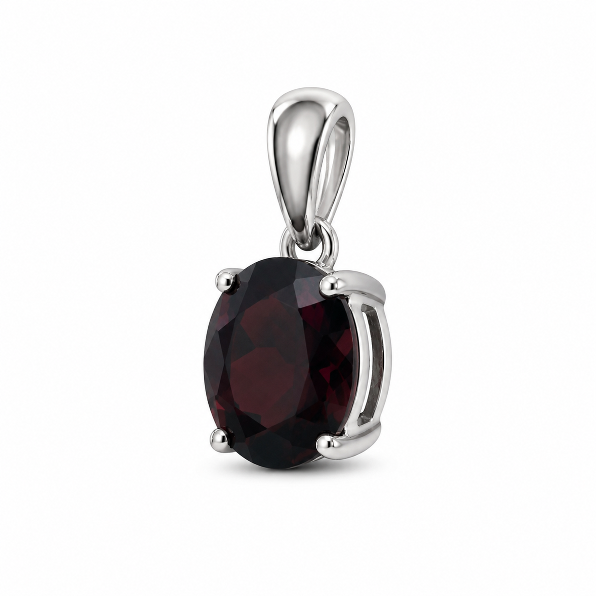 Chunky Oval Garnet Pendant