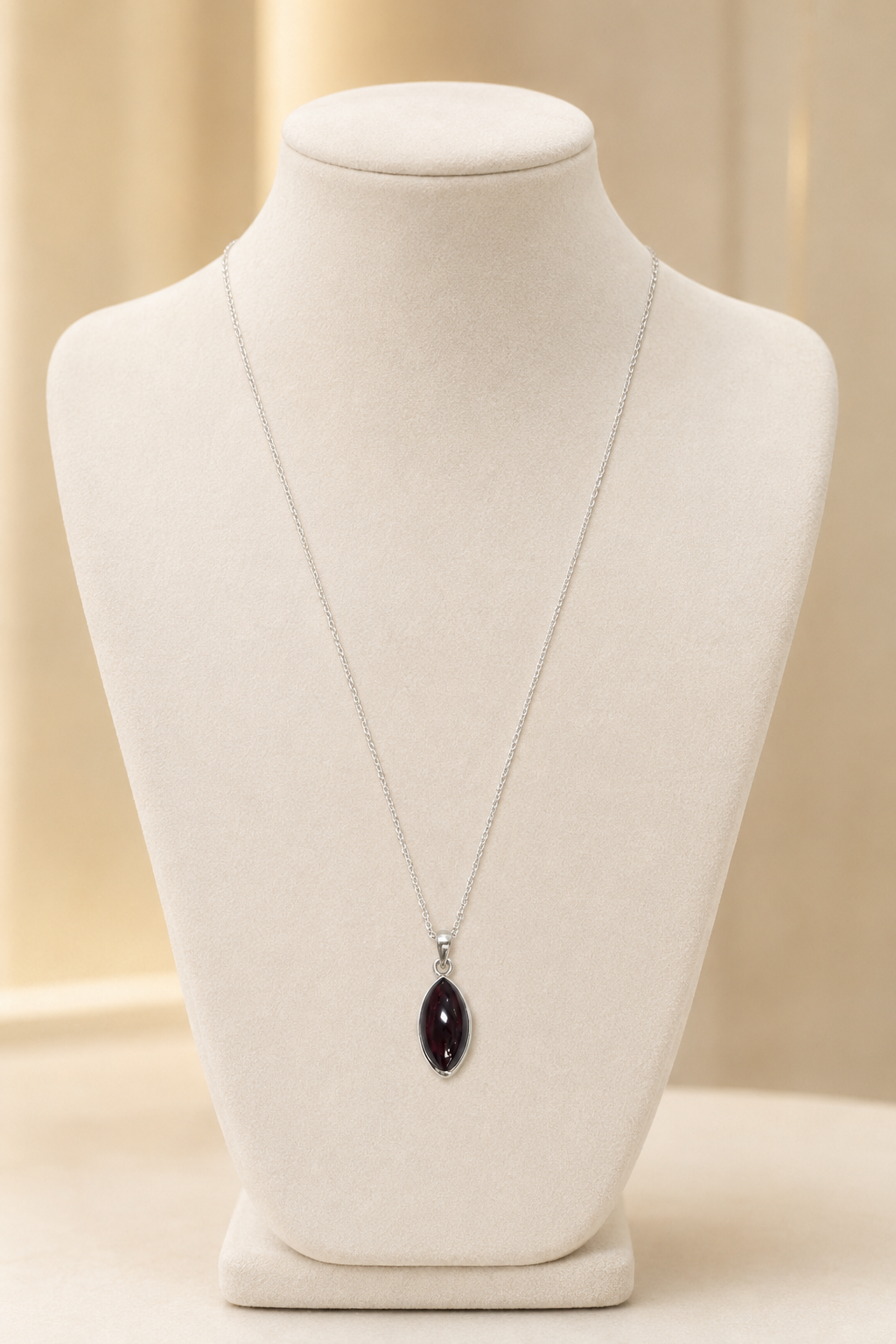 Deep Red Garnet Marquise Necklace