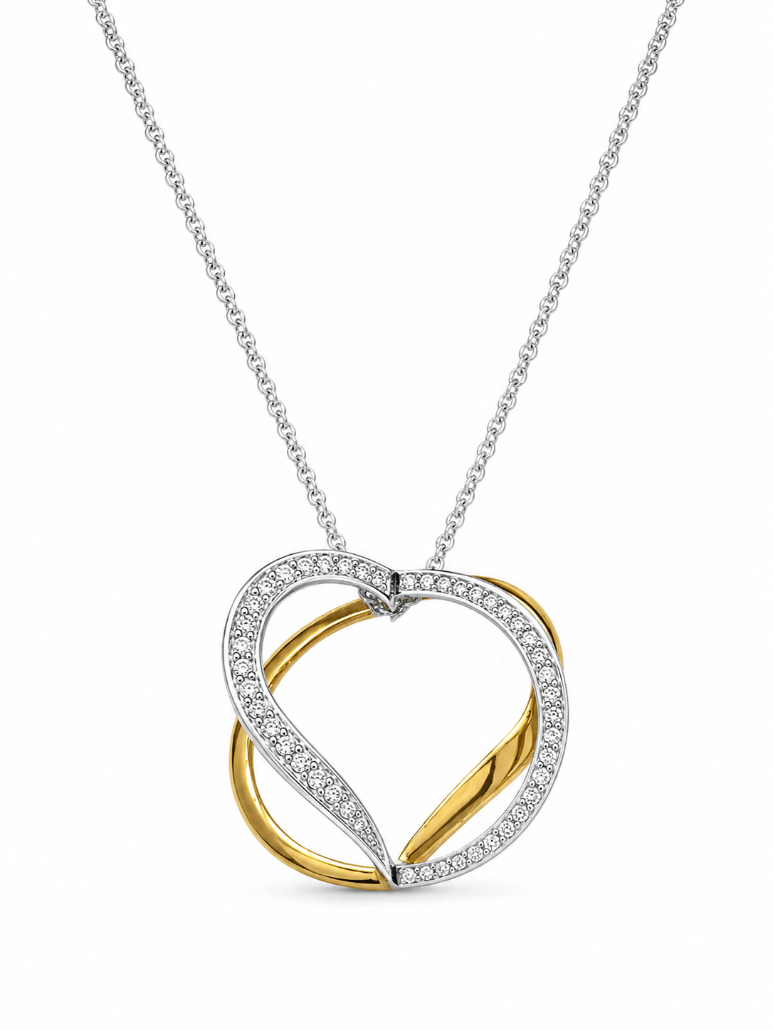 3D Gold Vermeil Heart Pendant Necklace