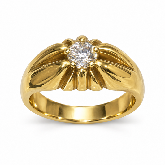 18ct Solitaire Old Cut Diamond Ring