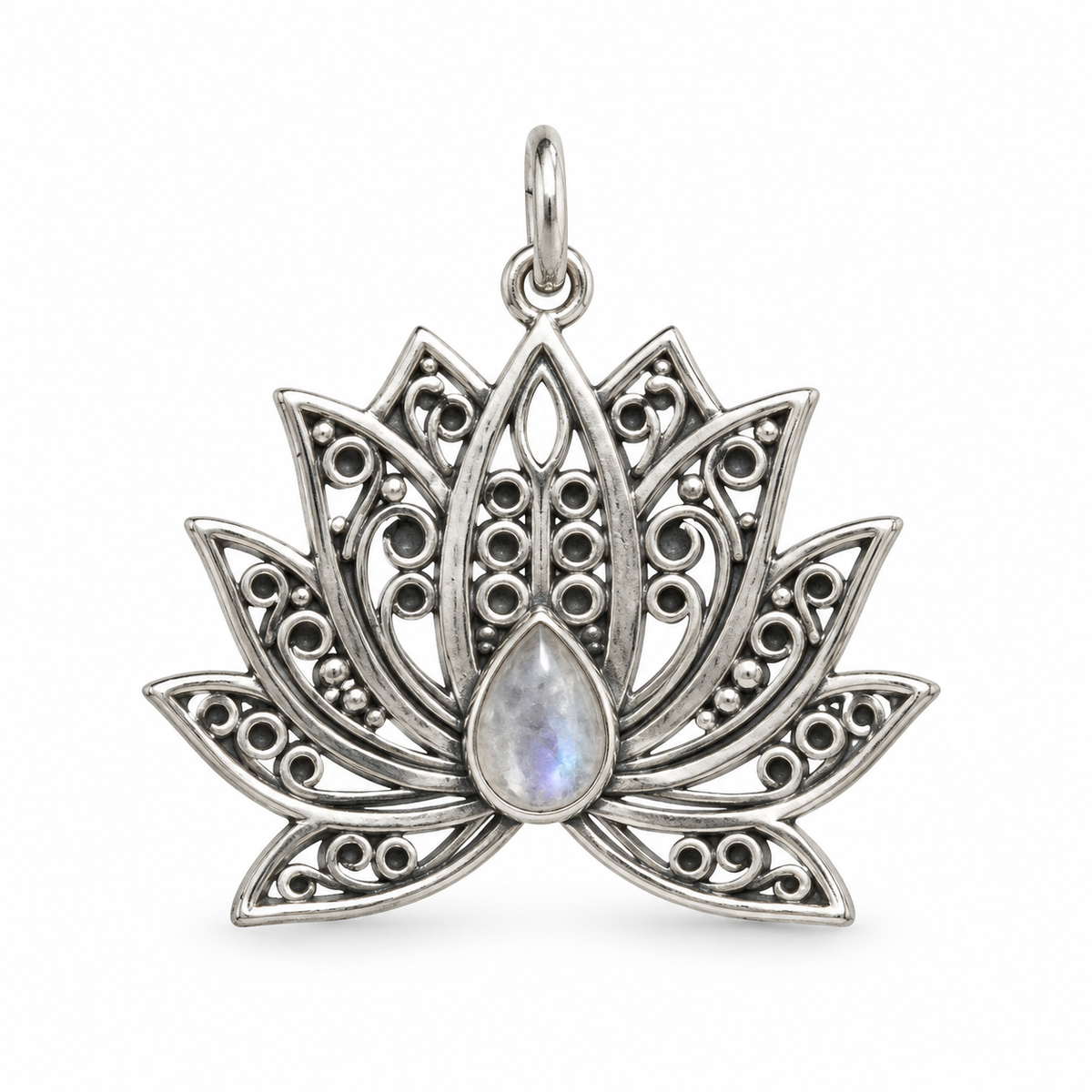 Lotus Moonstone Pendant