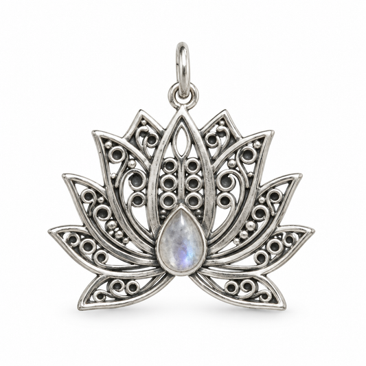 Lotus Moonstone Pendant