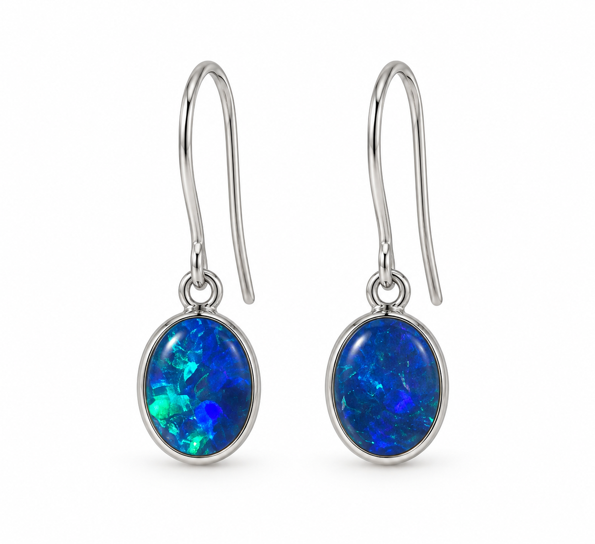 Deep Blue Sterling Silver Opal Drops