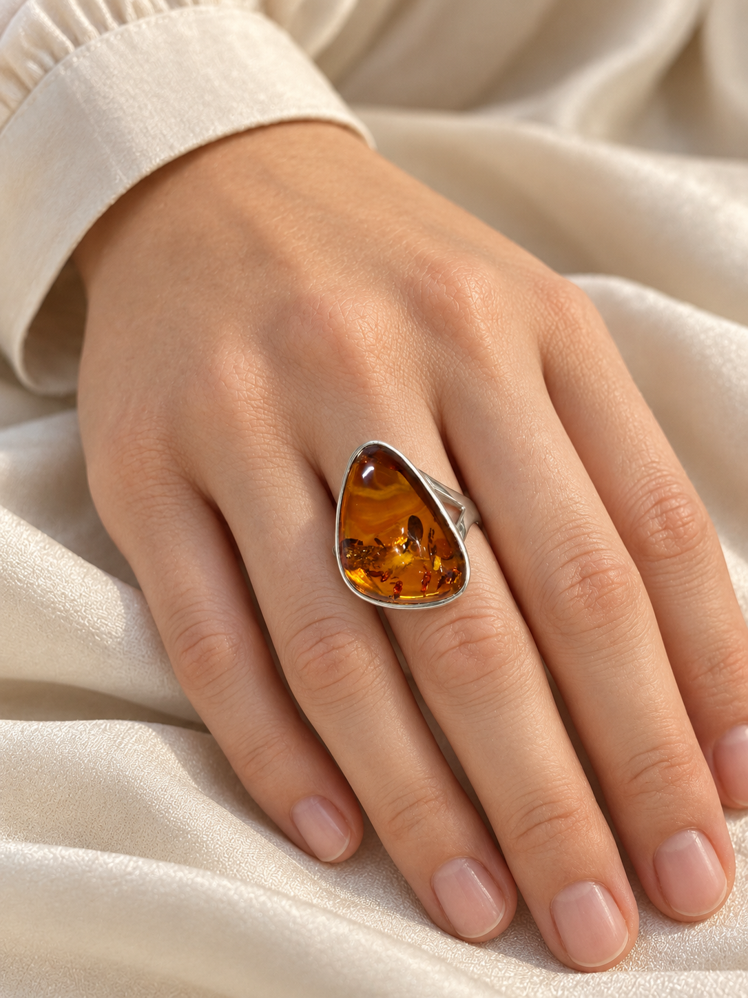 Chunky Amber Ring