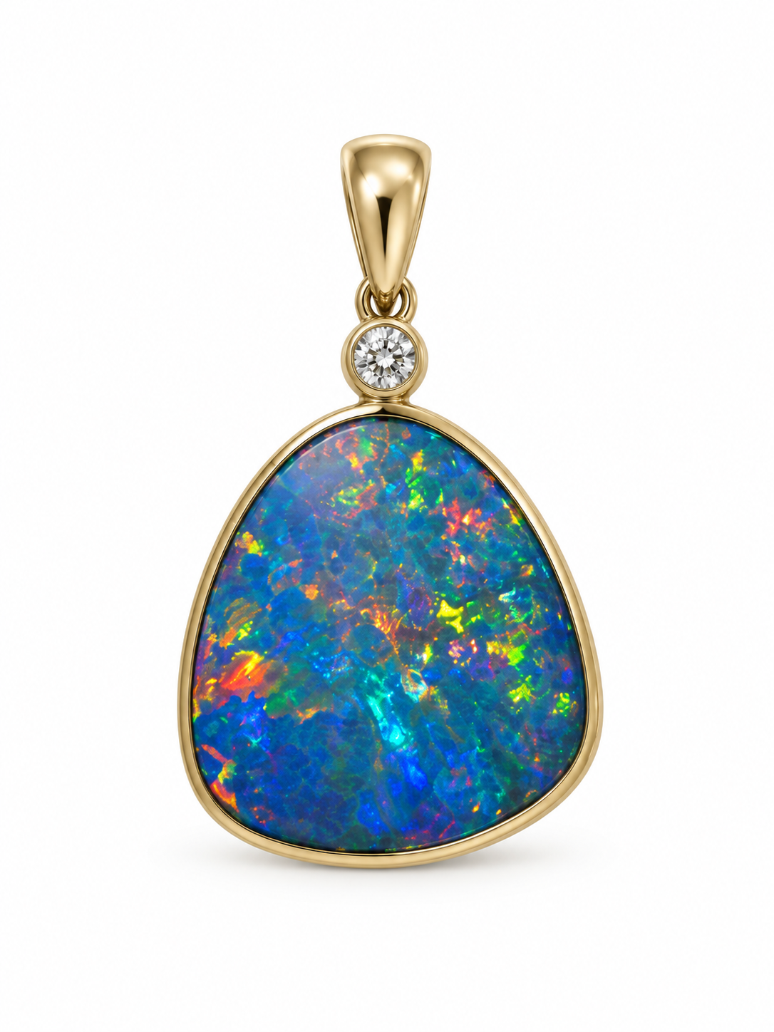 Gold Opal Diamond Pendant