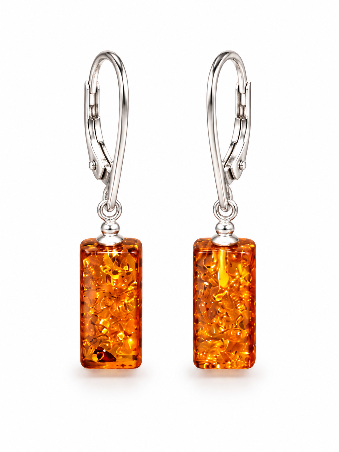 Amber Rectangle Drop Earrings